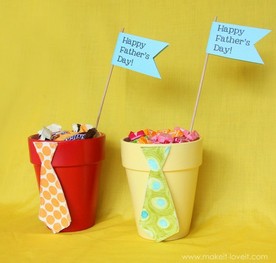 Make Fathers Day Candy-filled Tie Pots