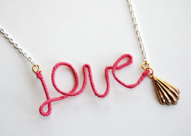 Make Mothers Day Thread Wrapped Love Necklace